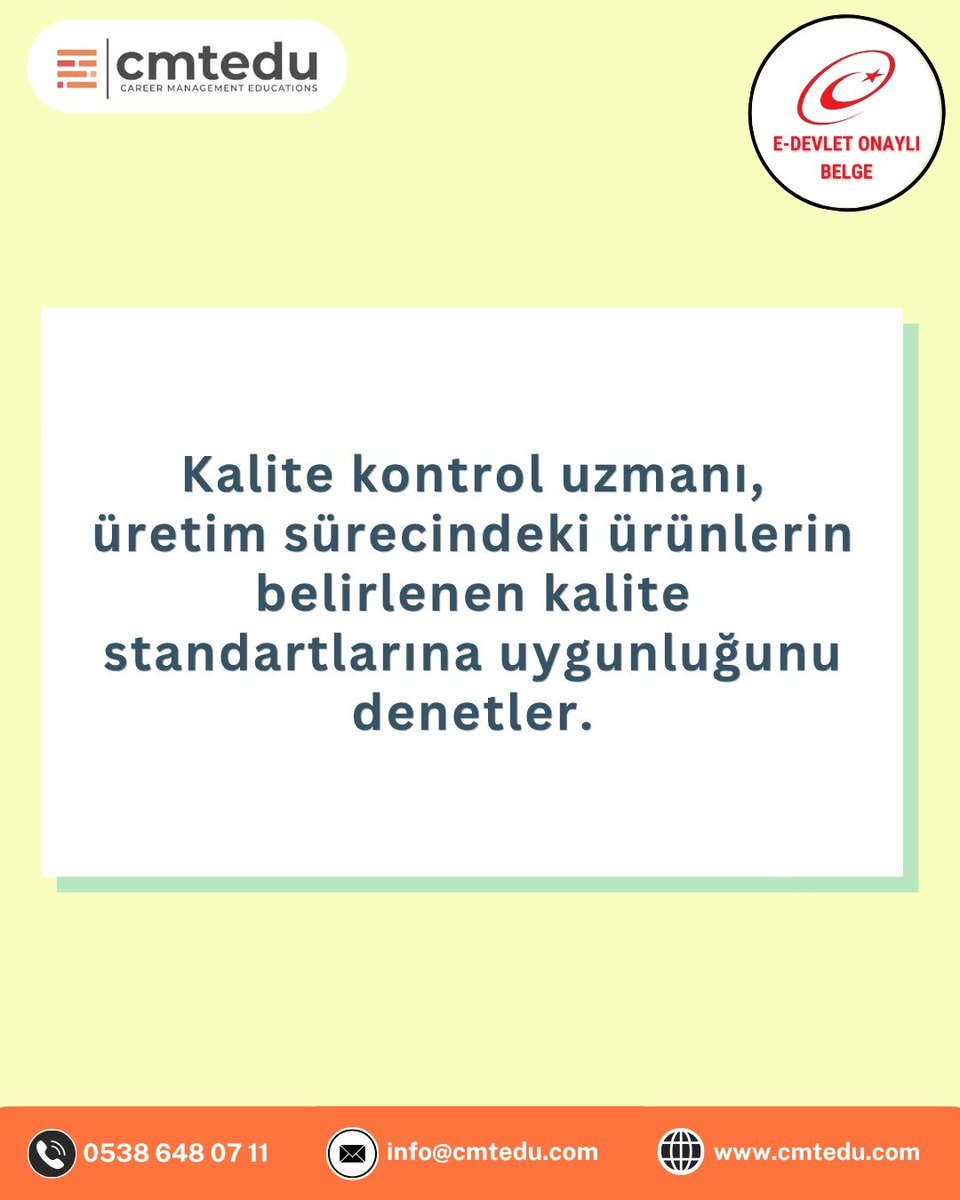 cmtedusoft's tweet photo. Bir ürün neden kalite kontrolden geçer, hiç düşündünüz mü?

Çünkü küçük bir hata bile üretimin tamamını etkileyebilir. 

#KaliteKontrolUzmanı olarak bu alanda #EDevletOnaylı sertifika almak istiyorsanız, bu eğitim sizin için iyi bir başlangıçtır.

📌 https://t.co/KHEcxjcrKD https://t.co/P4B1wKw9DF
