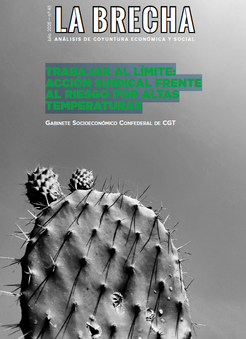 CGT's tweet photo. .@economiaCGT lanza el nº 45 de #LaBrecha.
🌵Trabajar al límite: Acción sindical frente al riesgo por altas temperaturas.
Lecturas y descargas en este enlace👇
https://t.co/M8o4MkrVuZ https://t.co/Ls0prbJn3g