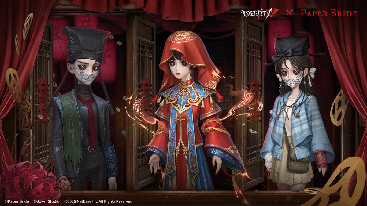 GameIdentityV's tweet photo. Dear Visitors,
Last call! The Identity V × Paper Bride Crossover Part 2 is ending in 3 days!

#IdentityV #IdentityVCrossover #IdentityVPaperBride #PaperBride https://t.co/RFp9swXgMH
