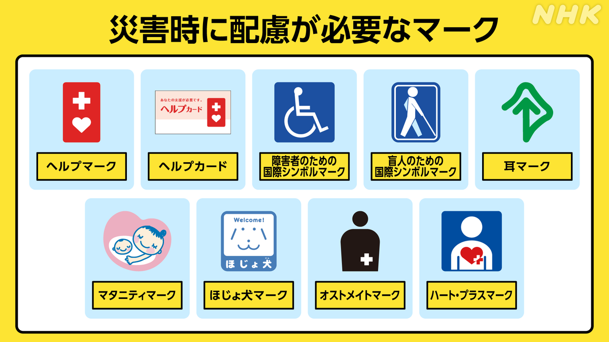 nhk_ikiruskill's tweet photo. 避難所にいるみなさん、誰もが不安な夜ですが、もっと心細い人がいるかもしれません

もしこのマークを付けている人を見かけたら「困っていることはありませんか」と声かけをお願いします

👇マークについて記事で詳しく
https://t.co/BRq1jjvLa7 https://t.co/zQzw8isRZj