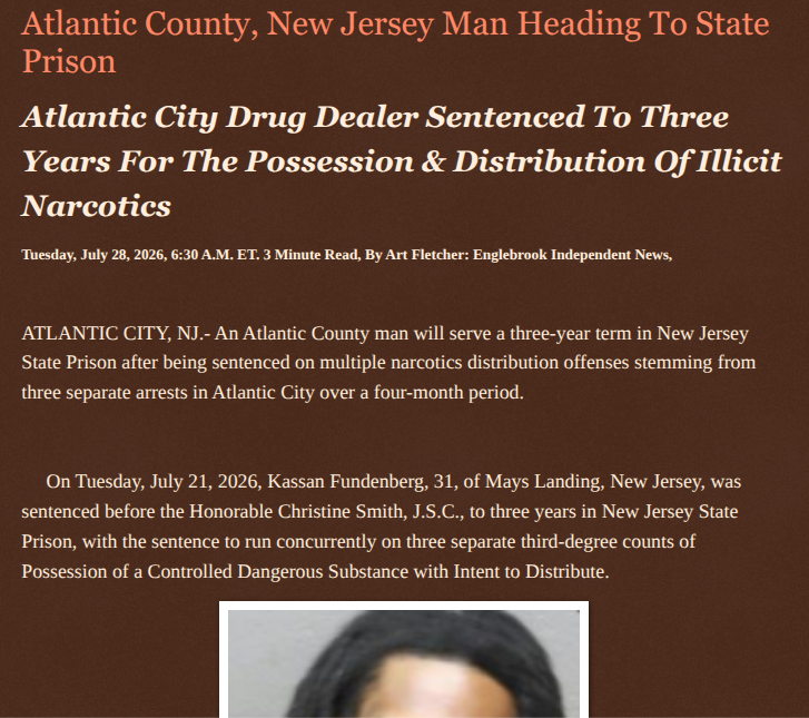 ArtFletcher9's tweet photo. Atlantic County, New Jersey Man Heading To State Prison https://t.co/i8sris0l3Q via @Englebrooknews #NewJersey #CrimeNews #AtlanticCountyNJ #AtlanticCityNj #MaysLandingNJ #StatePrison #Narcotics #Distribution @HRG_Media @LodiNJNews @fordmb1 @SarahGeving1 @Shannon96574094 @DanCook26214426 @Daytobehappy @janninereid1 @gator4kb18 @TrumpWasRite2 @KathyKbrose @RobGerundo @JimBobW49