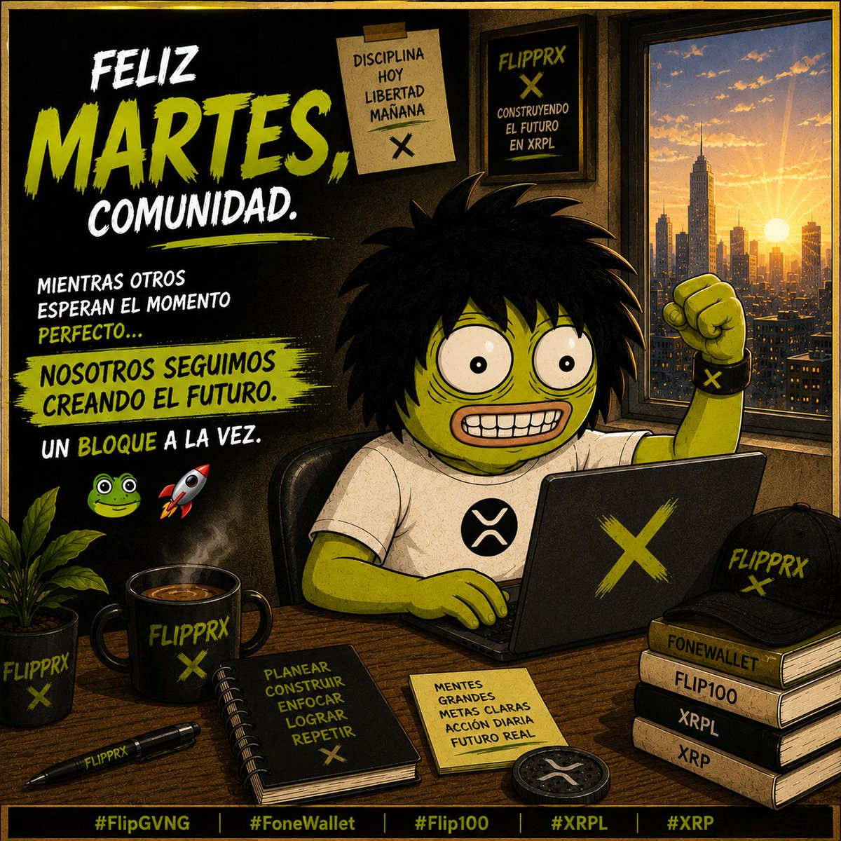 _Flipprx_'s tweet photo. 🔥 Feliz martes, comunidad.

Mientras otros esperan el momento perfecto...

Nosotros seguimos creando el futuro.

Un bloque a la vez. 🐸🚀

#FlipGVNG #FoneWallet #Flip100 #XRPL #XRP https://t.co/2mwuGPd2au