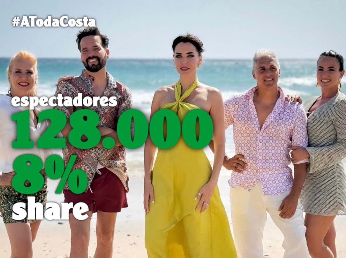 MasQTele's tweet photo. #ATodaCosta se mantiene en la noche del lunes de @canalsur con buenos 128.000 espectadores (8% de share) @teresamartinb @amontero_tv @RoigNatalia @javi_nemo https://t.co/BKQjMjwUPg