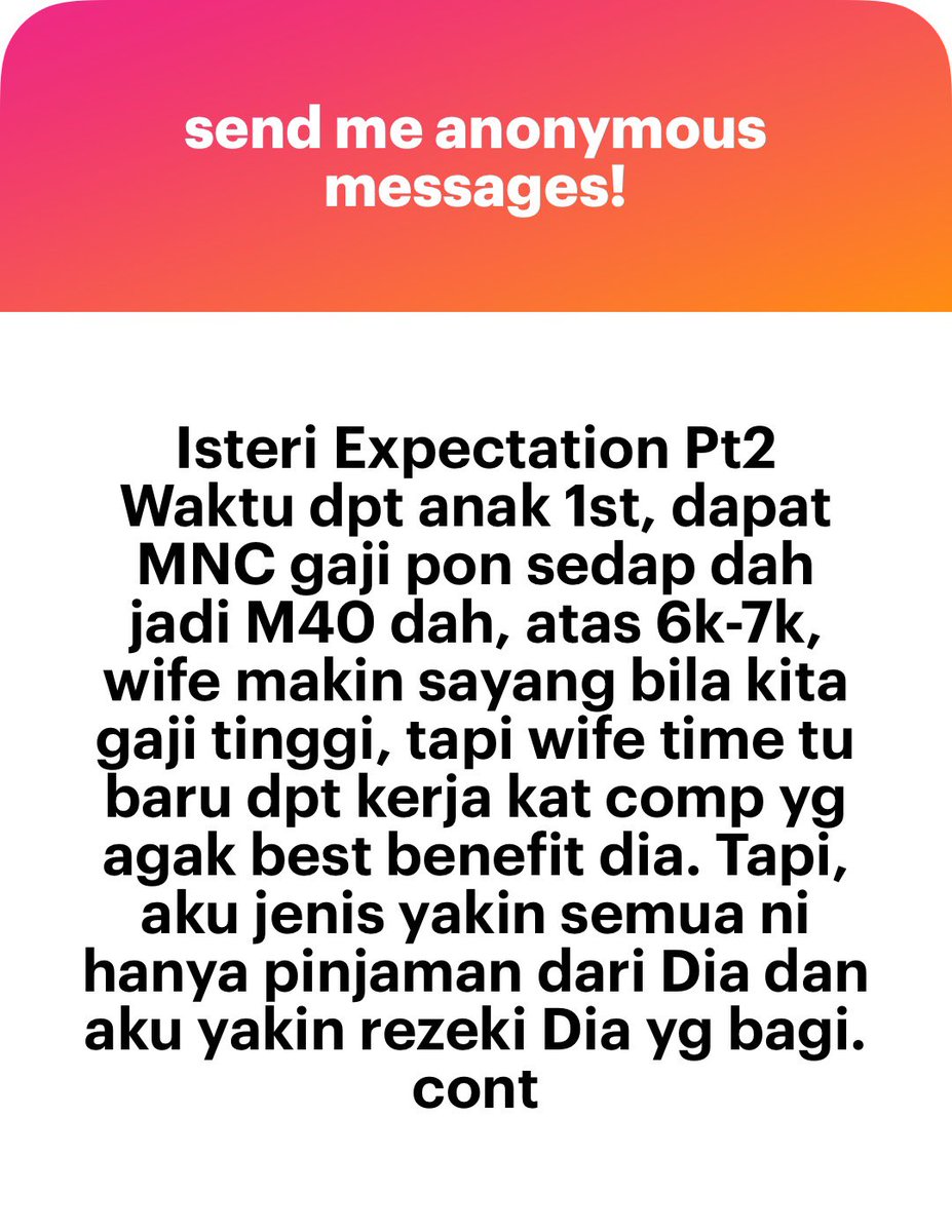 meinmokhtar's tweet photo. Luahan suami https://t.co/MaBYaGqMj1