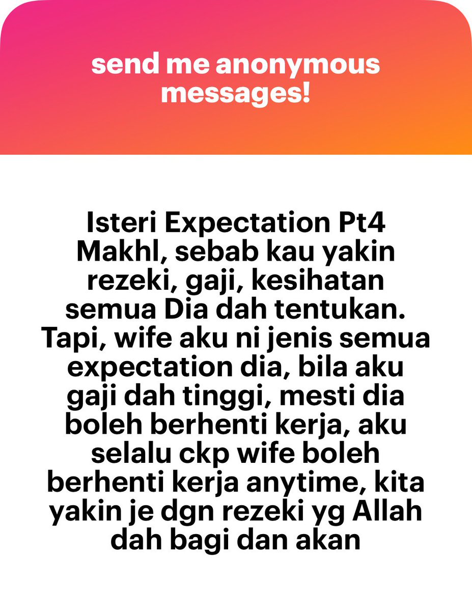meinmokhtar's tweet photo. Luahan suami https://t.co/MaBYaGqMj1
