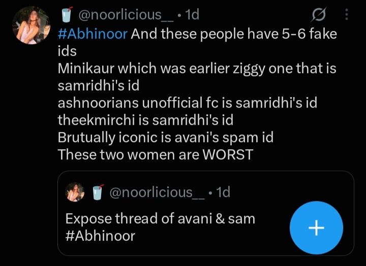 ab_enchanted's tweet photo. @ashnoorrkaur Theekimirchi off hua aab brutuaaly se agyiiii @pranalilover @SamridhiixNoor  in donoko plz koi kaam dedo pagal hogyi   
Abhi ye X pe gandagi macha rahe hain, kal raste pe bhi karenge—apni FD ke logo ko rok lo.. #ashnoorkaur https://t.co/hyW0Qri1zJ