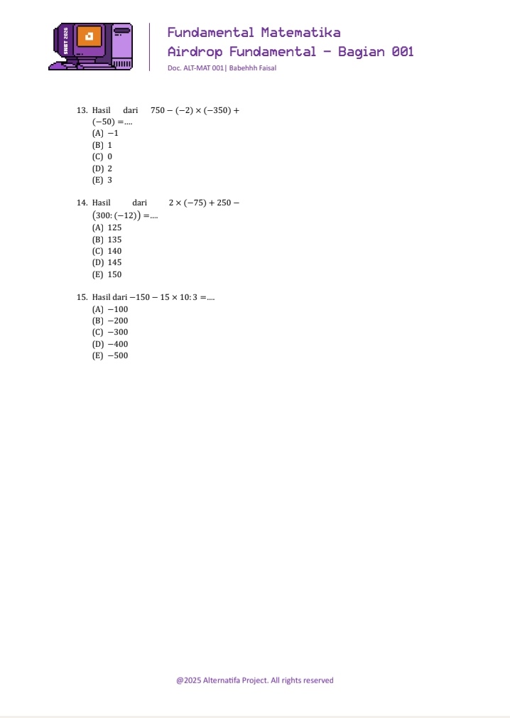 beaglestude's tweet photo. ₊˚⊹ 📓 LATIHAN SOAL ⋆˚࿔ | FUNDAMENTAL
Sc : Alternatifa Project — https://t.co/I8P1YgNJT6
˚₊🎲‧ Matematika (Operasi Bilangan 1)
🖇️ Soal : https://t.co/5gR2LeL9WS
🖇️ pembahasan : https://t.co/fadgQA1rno

Join ch for more! https://t.co/rH2ph0xmAk https://t.co/PHXesFQ0m4