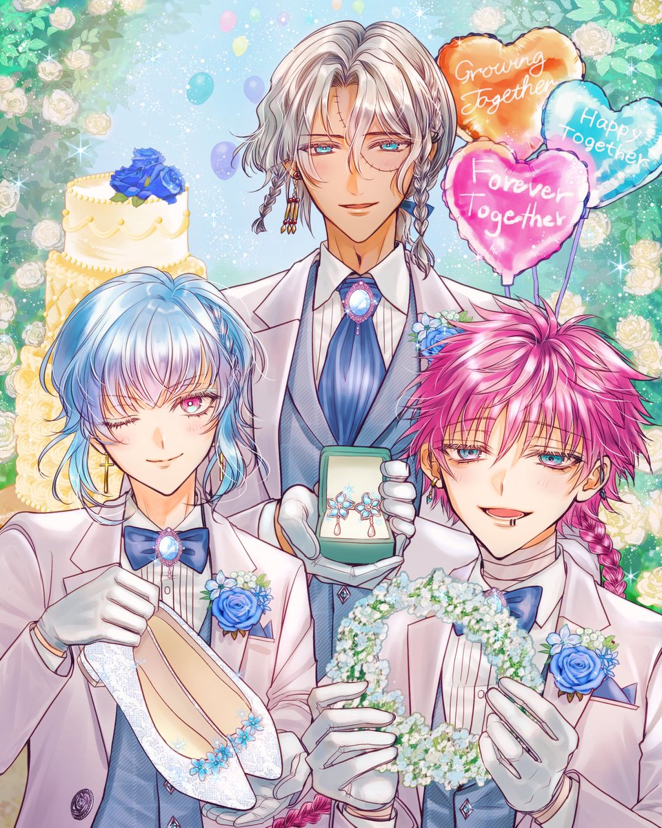 hana_to_chou's tweet photo. #あくねこイラコン
あなたの幸せを願って……
主様の世界のおまじない、サムシングブルーの贈り物を💙
カスミソウ、ブルースター、デルフィニウム、青薔薇に想いを託して💐 https://t.co/7Ln7ETuco3
