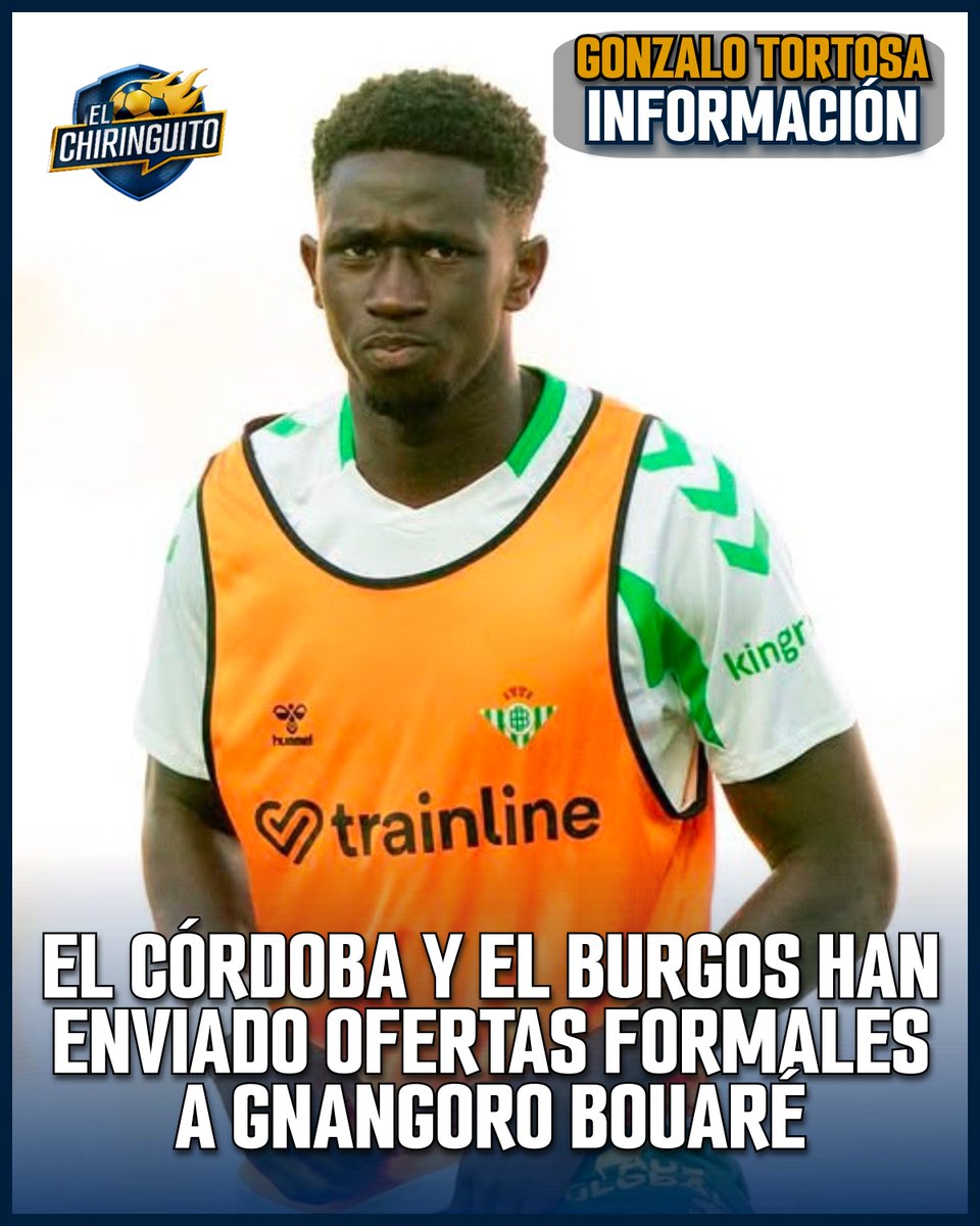 elchiringuitotv's tweet photo. 💰 El Córdoba y el Burgos han mandado ofertas formales a Gnangoro Bouaré.

👉 El jugador, por el momento, no ha aceptado ninguna. 

📋 Le queda un año de contrato en el Betis y está a la espera de si el club le ofrece renovar. https://t.co/zL7rS3bdW4