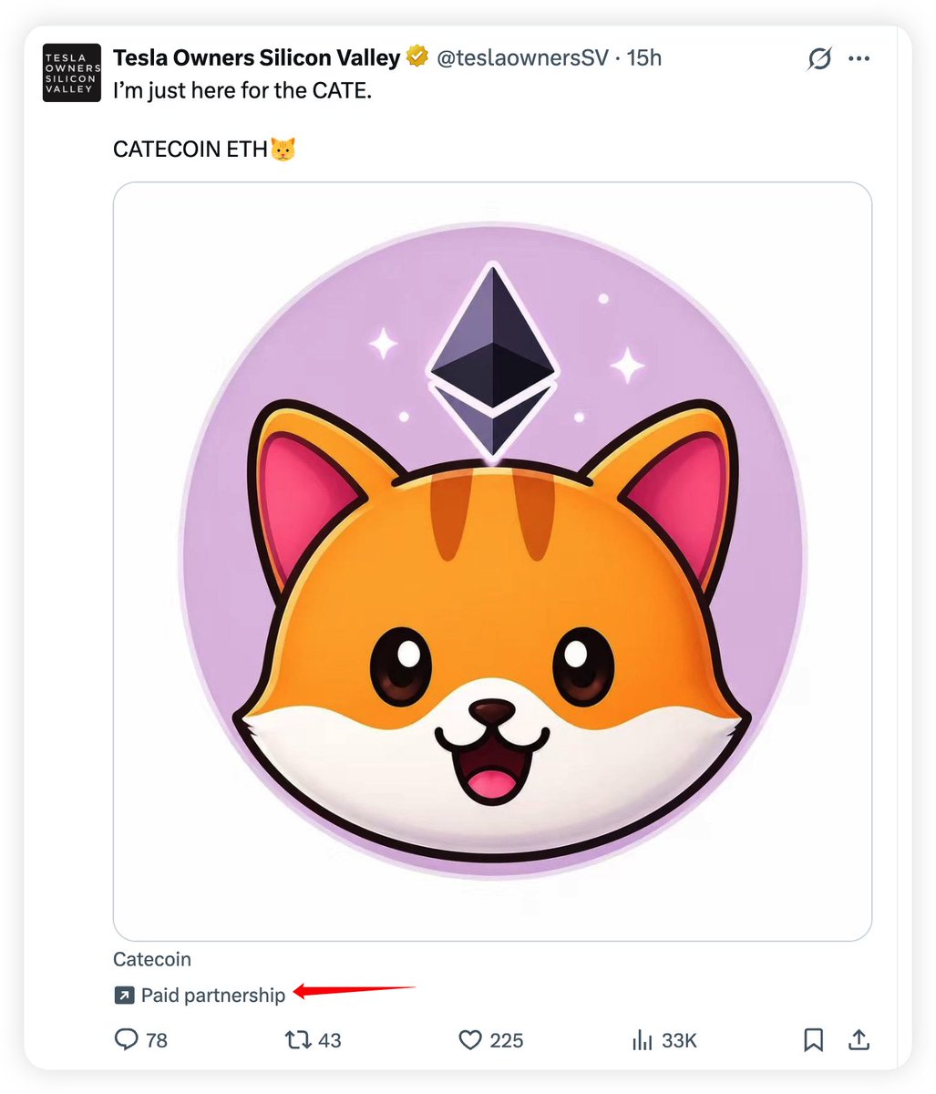 0xForrest_'s tweet photo. CATE coin, paid partnership? How much is it? https://t.co/AXxxpsmqhE