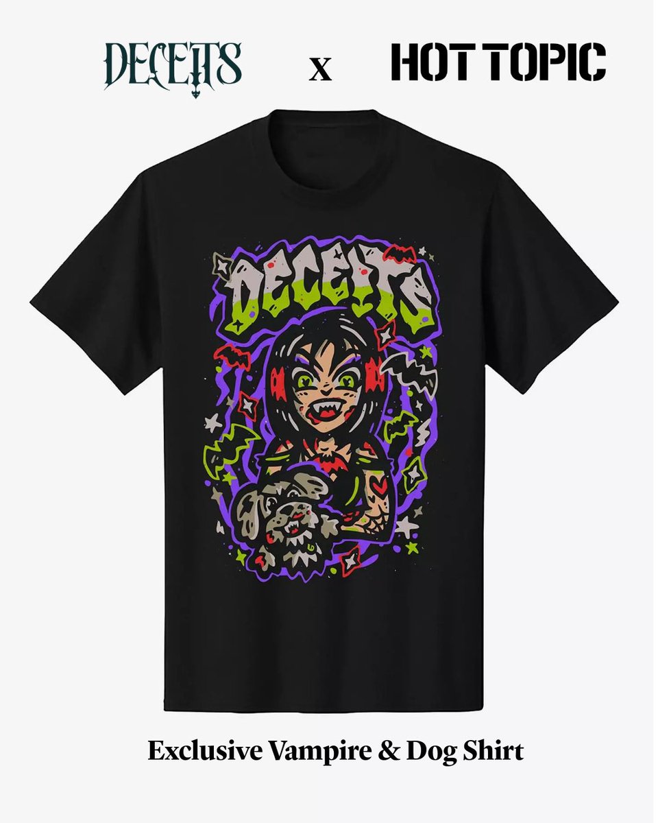 deceits_band's tweet photo. Our exclusive @HotTopic shirts are now a viable in select retail stores so go check your local mall to see if they’re there 😈
Also available at https://t.co/P2zcBtkxXO https://t.co/X96hGyF2CB