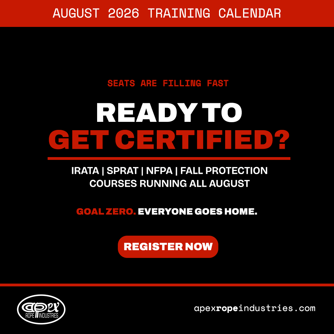 APEXropeInd's tweet photo. Every course is taught by certified working technicians, not classroom instructors.

GOAL ZERO. EVERYONE GOES HOME.

Register → https://t.co/UWJzd4hJQM