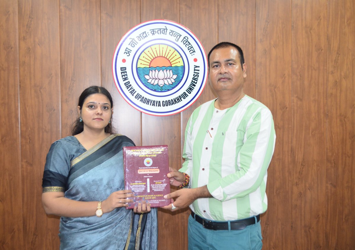 mahendrasTOI's tweet photo. Congratulations to my scholar Anu Yadav on successfully defending her PhD viva voce on “New Great Game in Indo-Pacific Region: Its Impact on India–China Relations.” 
Wishing her every success in her academic journey. May she continue to excel in research and academic. https://t.co/G2ak6fbbT2
