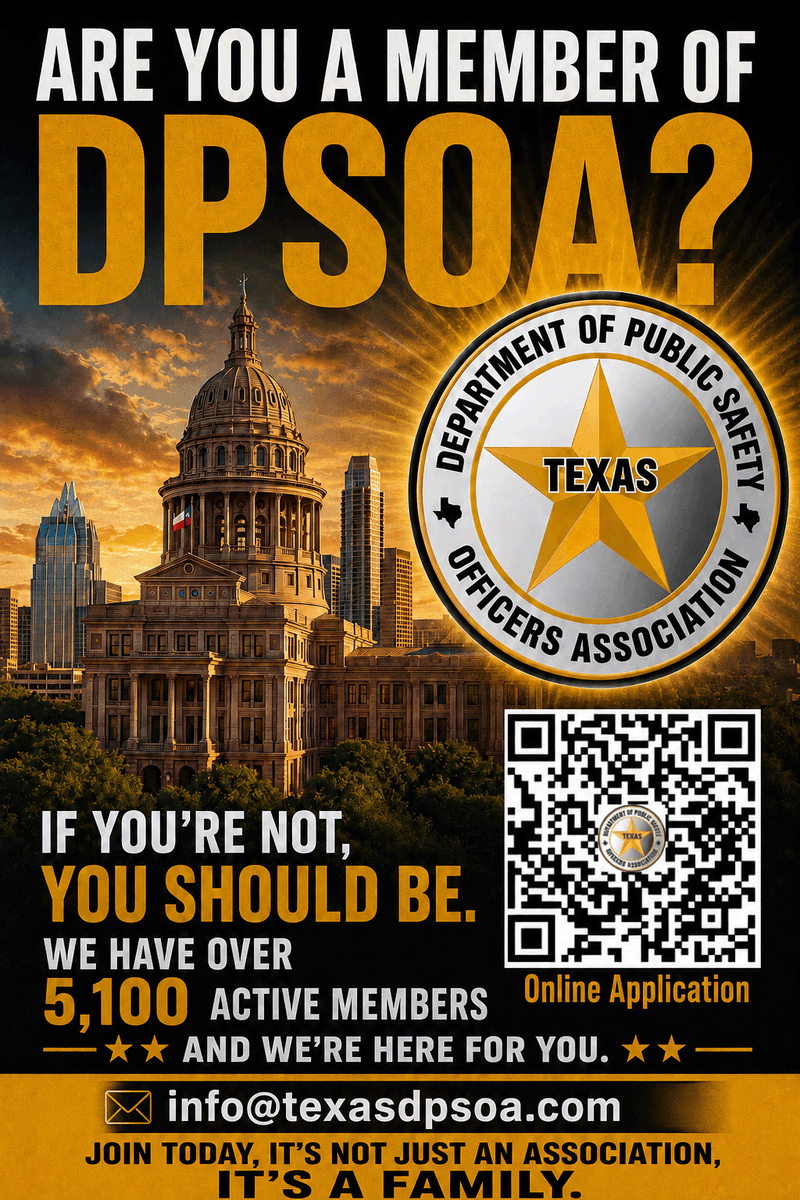 texasdpsoa's tweet photo. Membership means having a voice.
For more than 50 years, DPSOA has advocated for Texas Department of Public Safety professionals and their families.
Join 5,100+ active members who know that we're stronger together.
π² Scan the QR code to join today.
#DPSOA #TexasDPS #PublicSafety #LawEnforcement #MemberStrong