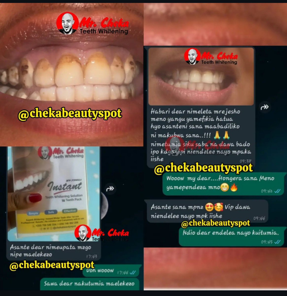 chekabeautyspot's tweet photo. Feedback kutoka kwa mteja wetu aliyetumia Dawa ya Mr cheka instant whitening solution. Hakika Dawa hii ni kiboko.. usikose kuagiza package yako... https://t.co/IrH1khEksk