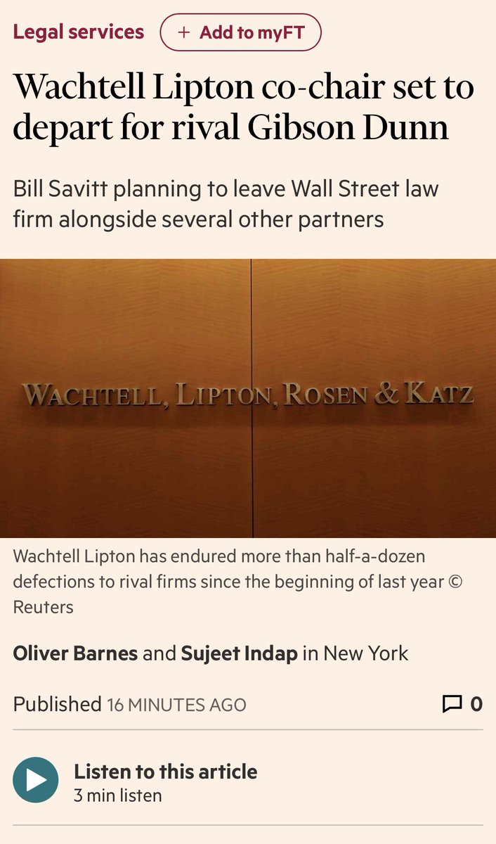mroliverbarnes's tweet photo. The Wachtell lawyer who deposed Elon Musk at the OpenAI trial is leaving for the law firm that advised on the blockbuster SpaceX IPO, alongside at least four other litigation partners.

With @sindap https://t.co/dhEFDgtO7E