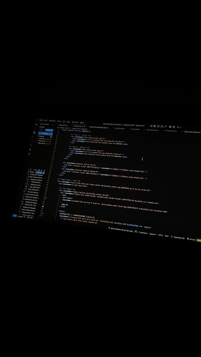 prince_obi_dev's tweet photo. Every line of code gets me one step closer to the vision. 🚀 https://t.co/L4yPQw3PLm