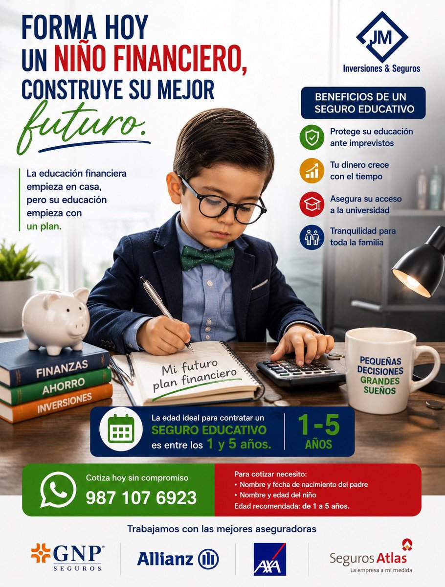 JMezoD's tweet photo. 🎓 La mejor herencia para tus hijos es una educación de calidad.
Un Seguro Educativo te ayuda a proteger su futuro desde hoy.

📲 https://t.co/tyh1KYz8yQ

#SeguroEducativo #EducacionFinanciera #AhorroParaHijos #PlaneacionFinanciera #SegurosMexico #ProteccionFamiliar https://t.co/yM5Fa6hMYW