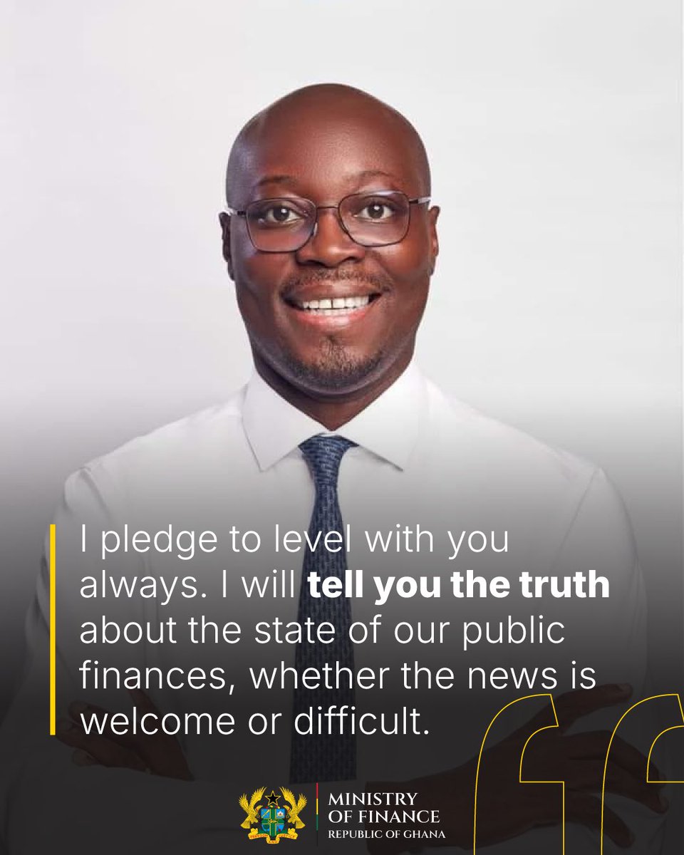 Cassielforson's tweet photo. The people of Ghana deserve honesty. 

We will always tell you the truth about your country's finances. https://t.co/eQxP76Y1iU