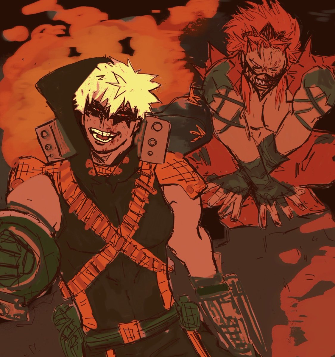 Astrlparty's tweet photo. My day three messy sketch third slide my apology 😛
#krbkweek2026
I think their villain names would be Tommy tough knuckles and Billy badass wtf is a ground zero #bnha #krbk https://t.co/vQYXyxoFMs