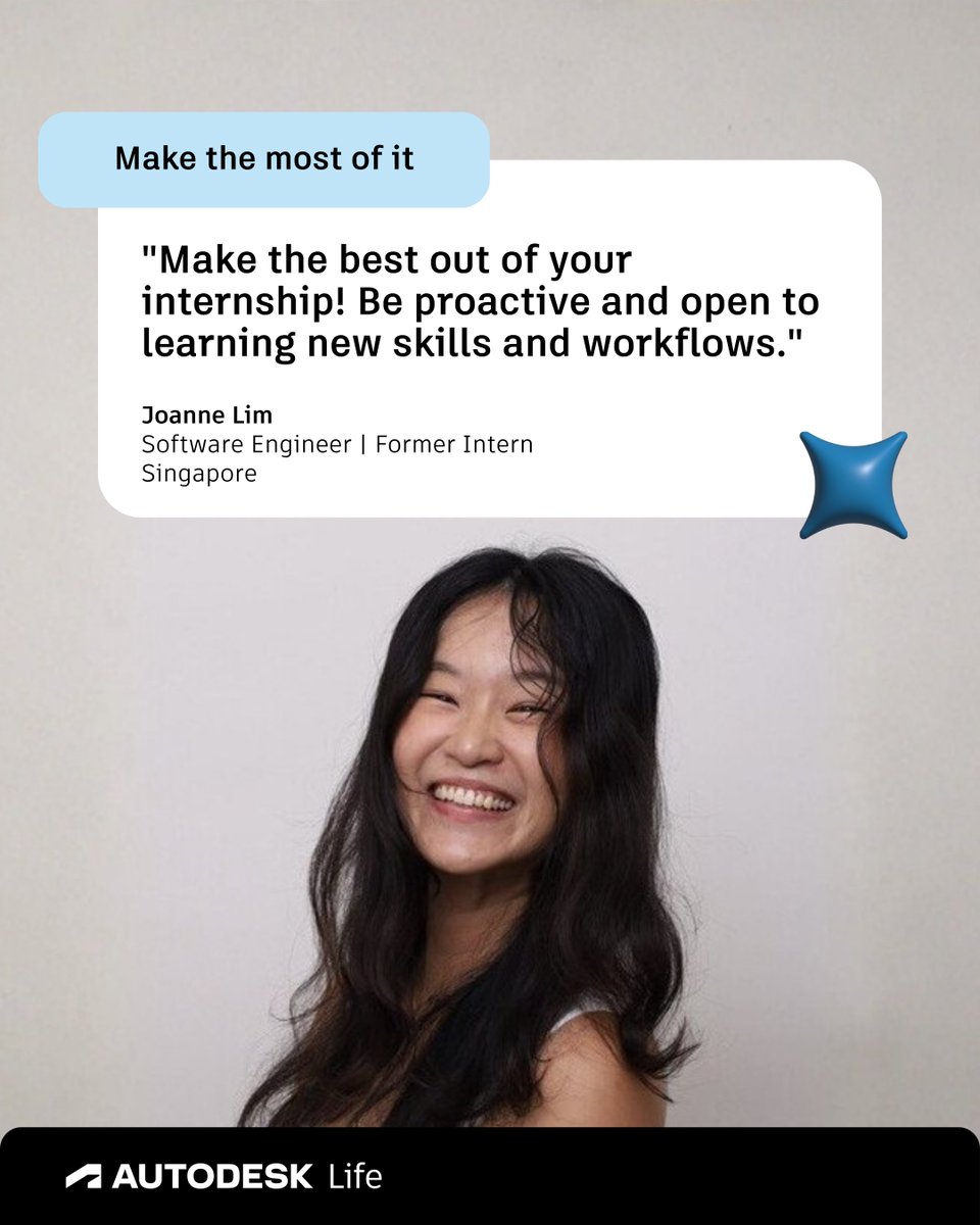AutodeskLife's tweet photo. Advice from Autodesk Interns continued 🌟 https://t.co/OA1uovgvbR