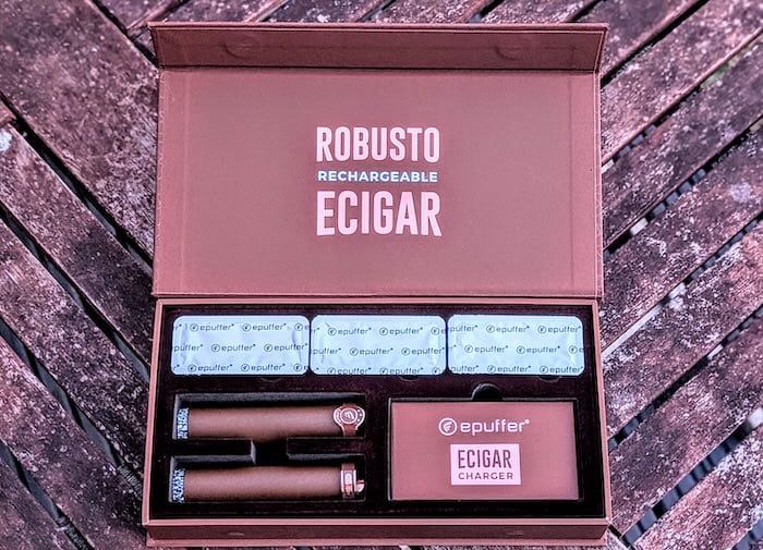EcigClick's tweet photo. Craving a cigar? Look no further than the ePuffer Robusto Rechargeable eCigar as this is as close as you can get to an authentic cigar experience in vape form! #epuffer #ecigclick #ecigar - https://t.co/ROqdTEsvRD https://t.co/qaNj9Q2Zc3