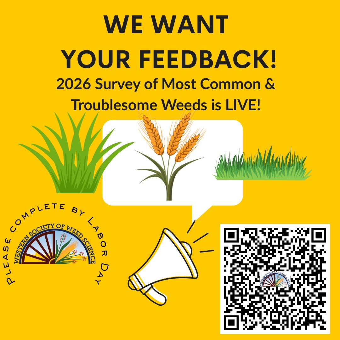 WSWeedSci's tweet photo. The WSSA 2026 Survey of Most Common and Troublesome Weeds in Grass Crops, Pasture, &amp; Turf is now LIVE!  Please visit the link between now and Labor Day and submit your data.

https://t.co/hlaDHFsHcd

#WSWS #weedscience #invasiveplants https://t.co/uJHh7vUHRc