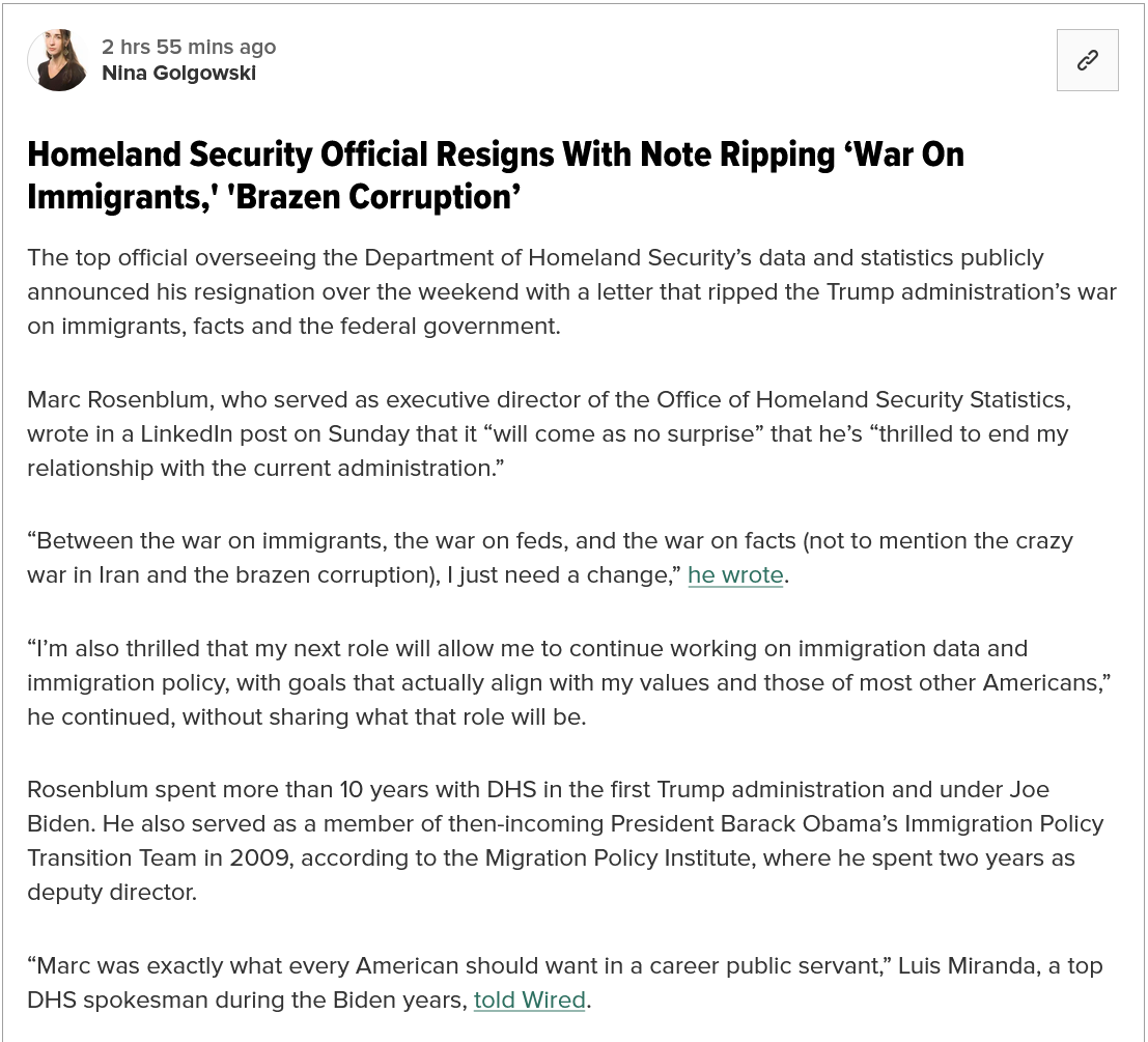Kaos_Vs_Control's tweet photo. Homeland Security Official Resigns With Note Ripping ‘War On Immigrants,' 'Brazen Corruption’ https://t.co/Fl4TupzgCs