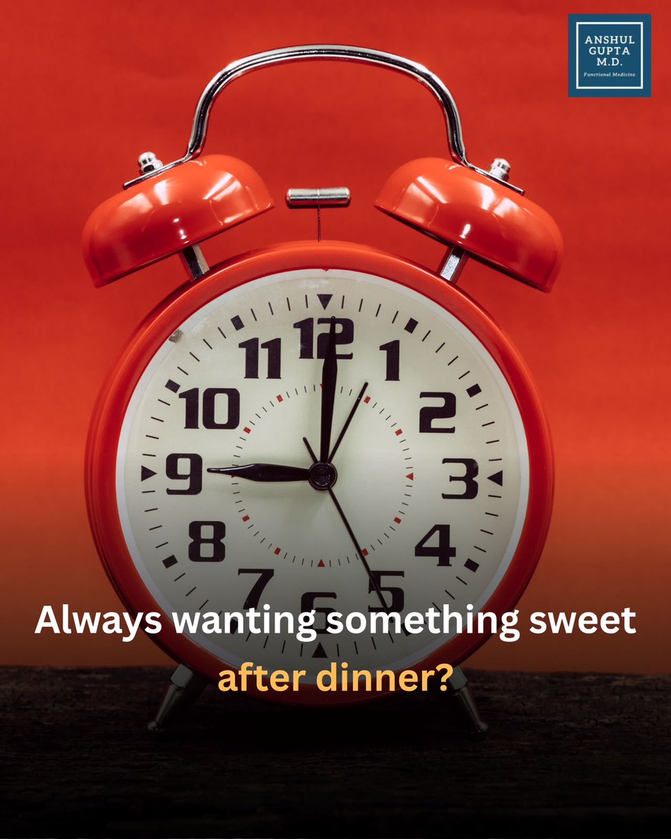 anshulguptamd's tweet photo. 🍰 Do you always crave something sweet after dinner?

It might not be about willpower.

The way you eat, move, and manage stress throughout the day can influence your evening cravings.

👇🧵 https://t.co/Bk6294eQx4