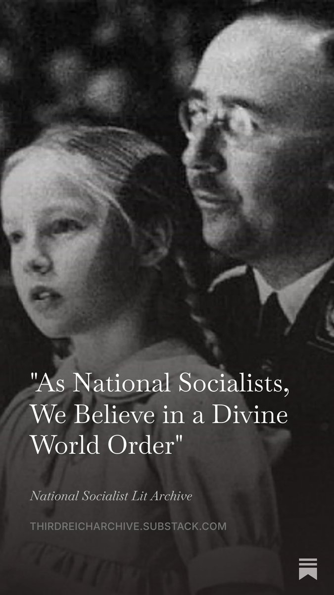 NSLitArchive's tweet photo. "As National Socialists, We Believe in a Divine World Order" 

https://t.co/NzSXX1qKbw https://t.co/U6GovRzCxy