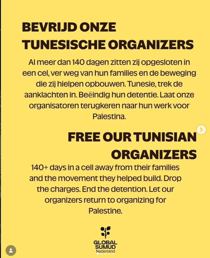 CarelBrendel's tweet photo. Vier organisatoren van het Gaza Flotilla zitten al 140 dagen gevangen in Tunesië. Merkwaardig genoeg zijn er al 140 dagen lang geen demonstraties bij de Tunesische ambassade. https://t.co/ysCGINHrH8