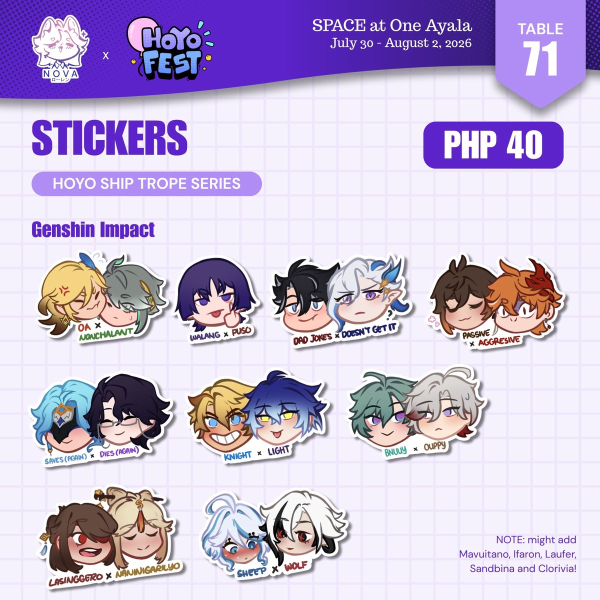nova_laurenc_'s tweet photo. Hello everyone!! I’d like to post my #HoYoFESTPH2026 Art Catalogue here!

We are stationed at TABLE #71. Please do visit us there 💫🎈

Thank you so much and have a great day ahead! See y’all on Thursday!

#hoyofest #hoyofestph #hoyoverse #hoyofest2026

1/3 https://t.co/IBVDlJG7qO