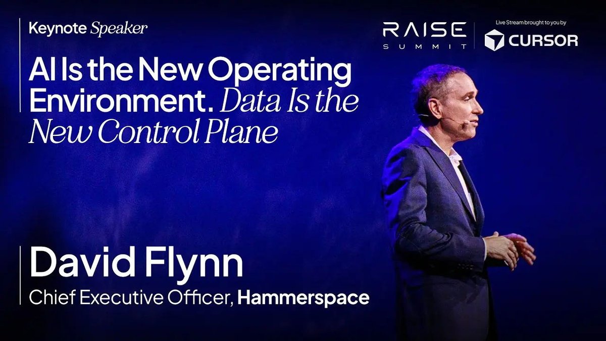 betsydoughty's tweet photo. In his @RAISESummit keynote, David Flynn explores the paradigm shift where AI acts as the new operating environment. 

Watch his keynote here: 
https://t.co/JwPLMXa3gJ https://t.co/Cqa23ECd5S