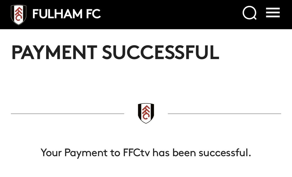 Sw6Archive's tweet photo. All set! Payment done, and now it’s time to wait for Álvaro Arbeloa’s second match in charge — the first one we’ll actually be able to watch.

You don’t love your club enough if you won’t stay at home to watch a pre-season friendly while you’re just 15 minutes from the beach, with 35°C outside and the sun shining.

And you know what? I absolutely love it.

Let’s go! Leave the negativity behind and get behind the team. Come on, Fulham! ⚪⚫