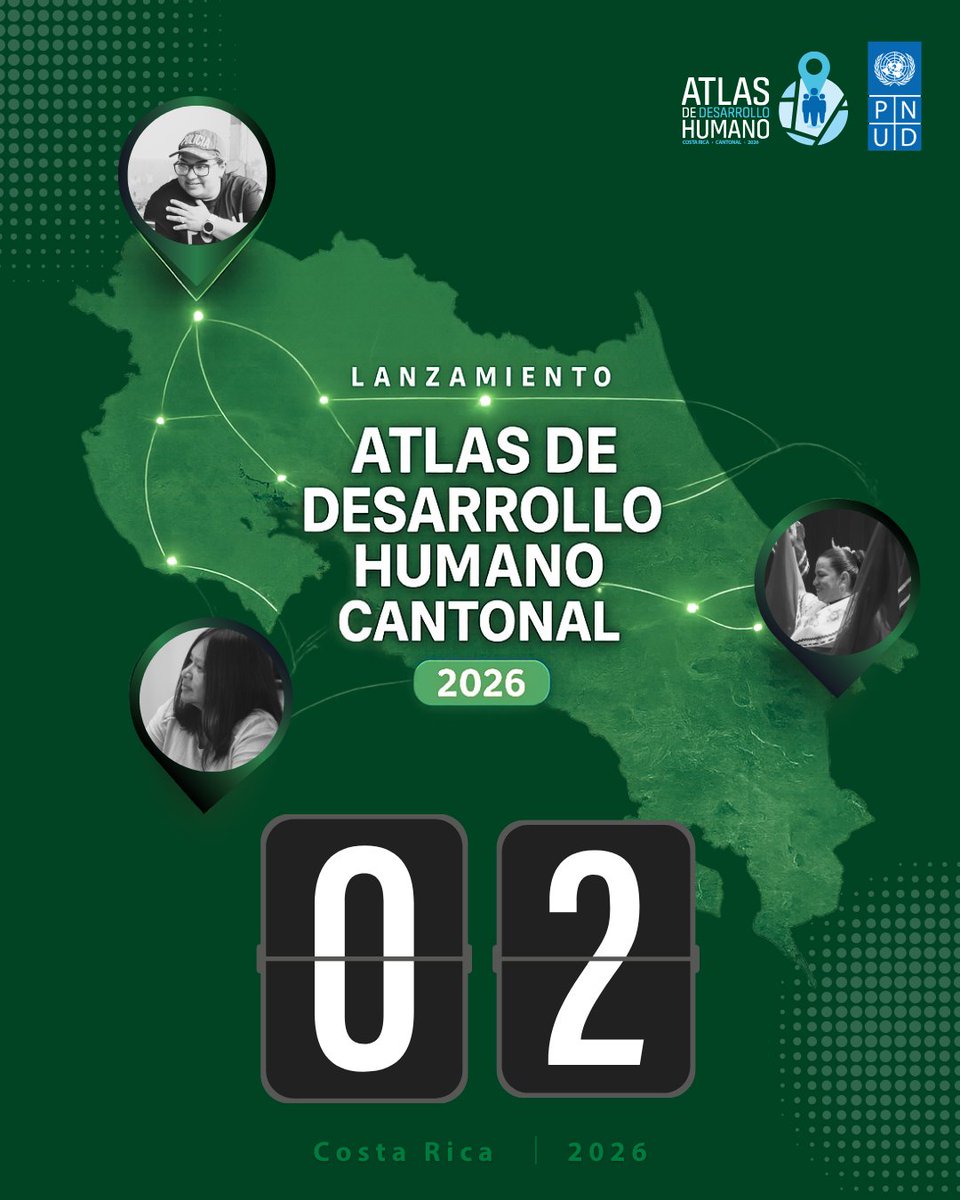 PNUD_CR's tweet photo. ⏳ Faltan 2 días.

¿Cómo se distribuye la vulnerabilidad frente al fenómeno de las drogas en Costa Rica?

El Atlas de Desarrollo Humano Cantonal 2026 incorpora nuevos análisis que permiten comprender mejor estos desafíos y fortalecer la toma de decisiones basada en evidencia. Acompáñenos en su presentación oficial.

📅 30 de julio
🕘 2:00 p.m.
📍 Teatro de Danza (CENAC)
🔗 Inscripciones: https://t.co/0koK5PQi5s
📺 Transmisión: Facebook PNUDCR

@PNUDLAC @UNCOSTARICA @sandrasosa