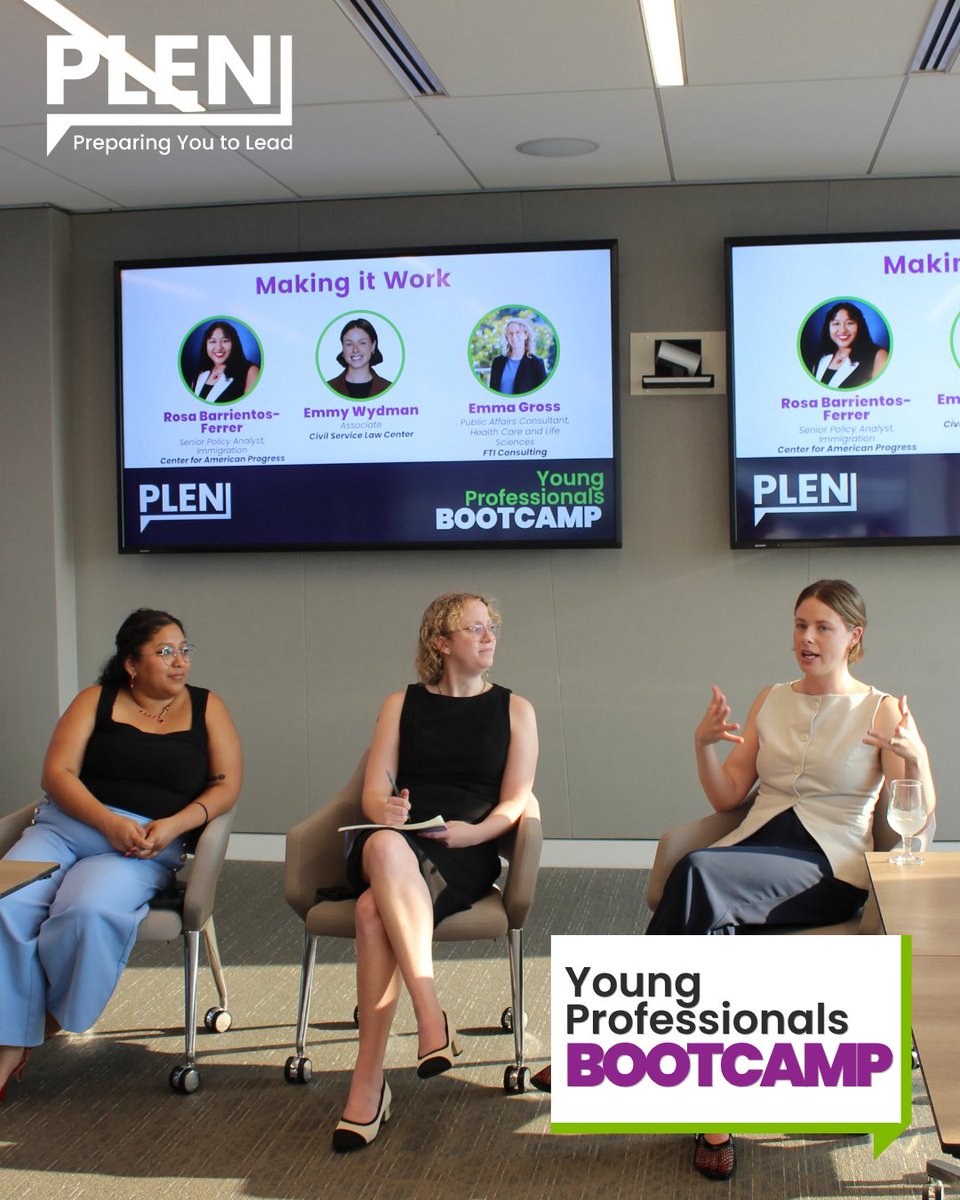 PLENNetwork's tweet photo. Our recent Young Professionals Bootcamp session featured a panel discussion with Rosa Barrientos-Ferrer, Emma Gross, and Emmy Wydman, who shared their experiences as early career professionals in DC. Thank you for a great discussion! https://t.co/CE9uAiWeUs