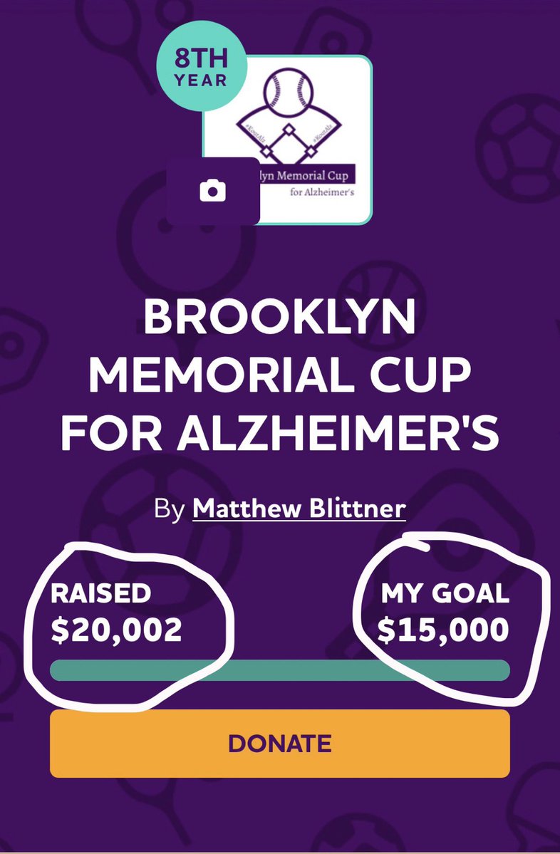 BKMemorialCup's tweet photo. The 2026 @BKMemorialCup (Sponsored By @bizfundllc) HAS DONE IT!

We’ve SURPASSED $20,000 raised for Alzheimer’s research!

8-Year Total is now $72,753.00!

THANK YOU TO EVERYONE WHO HAS DONATED AND SUPPORTED!

https://t.co/ZH4awBDE8P

#KoutAlz #ENDALZ #DoWhatYouLoveToEndAlz https://t.co/paQJRxQ3sf