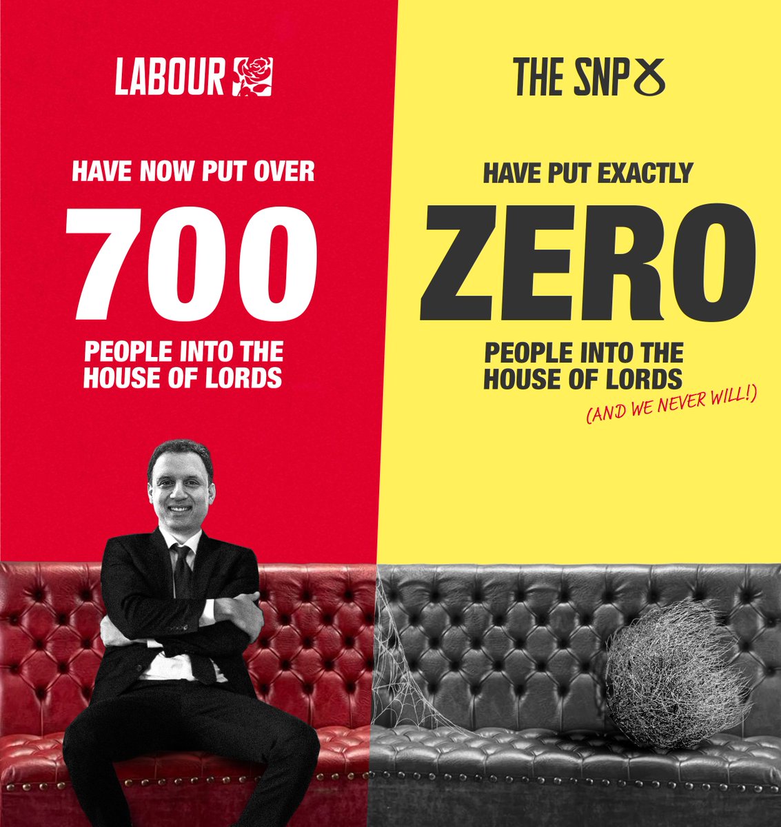 DaveDooganSNP's tweet photo. 😬 As recently as May, when asked if he would ever accept a peerage, Anas Sarwar stated bluntly: “No.”

🤥 He has now joined a long list of unelected Labour lords. It’s time for these charlatans to be shown the door.

🗑️ Scrap the Lords. https://t.co/NElqJ6pANI