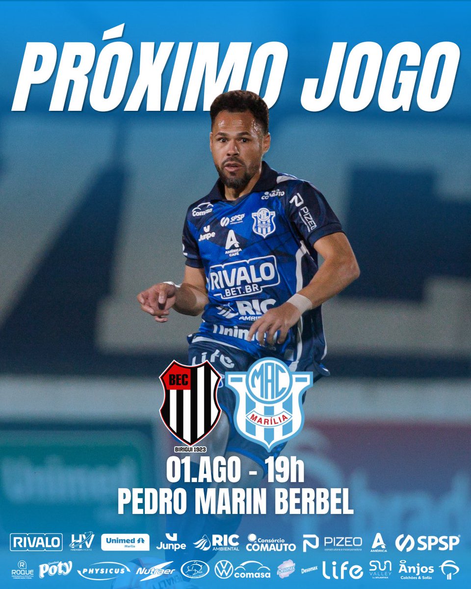 MARILIA1942's tweet photo. COLOCA NA AGENDA! 💙🤍
Pela 3ª rodada da Copa Paulista Rivalo, o MAC visita o Bandeirante no Estádio Pedro Marin Berbel, em Birigui.
🆚 Bandeirante
🗓️ 01/08 - 19h
📺 Metrópoles (YouTube)
#VamosMAC #MAC #Marilia #CopaPaulistaRivalo https://t.co/h9gTAXtLFK