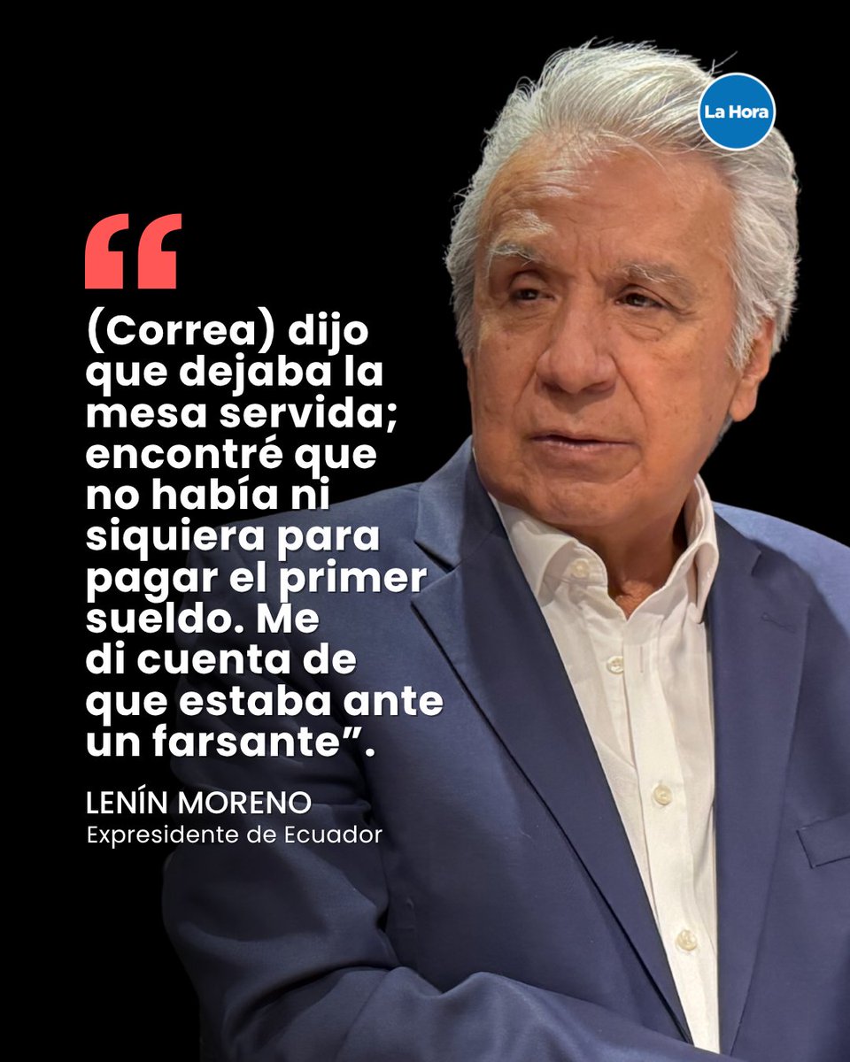 lahoraecuador's tweet photo. Lenín Moreno, expresidente de Ecuador, recordó —en una entrevista con LA HORA— que Rafael Correa lo buscó en Ginebra para proponerle como candidato presidencial. Pero, al asumir el cargo, encontró un Estado con problemas económicos. 🗣️ Lee lo que dijo 👉  https://t.co/hyRG9FylAe https://t.co/3rZvvz1AgO
