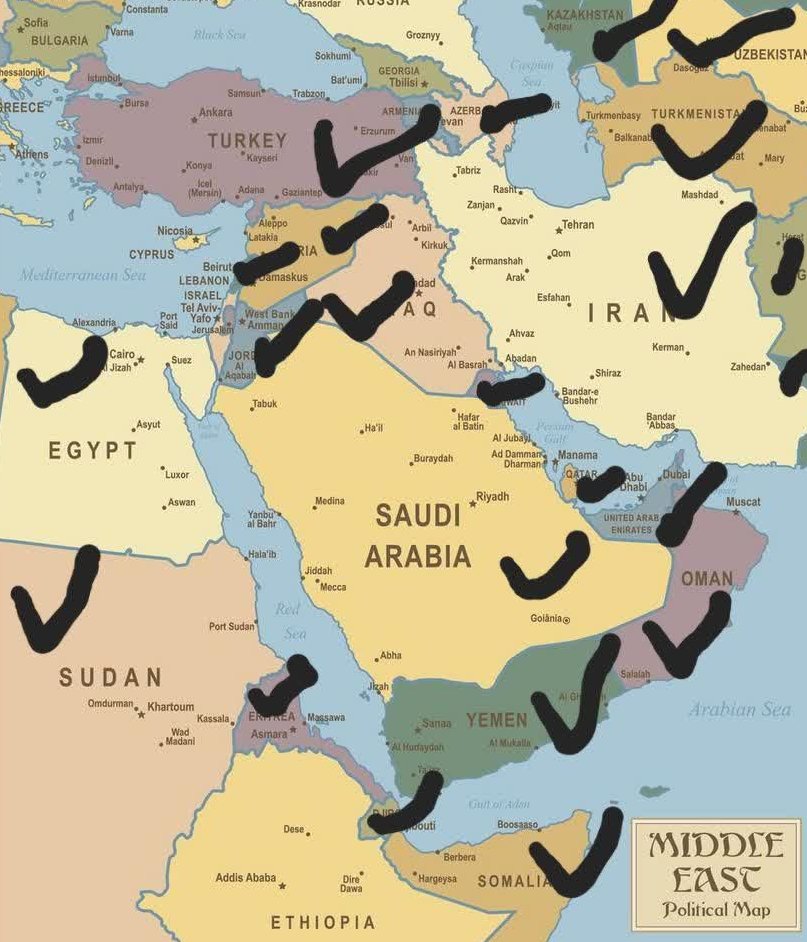 Sabah313servant's tweet photo. ALL OF THE MIDDLE EAST even Africans in which can control all of RED sea ARE MUSLIMS
WE DO NOT REMOVE ISRAEL FROM THE WORLD FOR #Ghaza ?
why #USA HAS BEEN RULLING MIDDLEE EAST?
BECAUSE IS POWERFUL?
NO BECAUSE MUSLIMS HAVEN'T BEEN UNITED BROTHERS.
USA WAS NOTHING IF WE WERE UNITED https://t.co/Sich1sZDRs