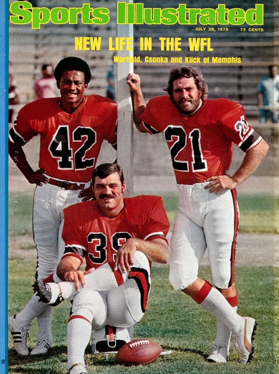 KevG163's tweet photo. July 28, 1975
#Dolphins fans, avert your eyes. 🫣
The cover of Sports Illustrated features former #PhinsUp stars Paul Warfield, Larry Csonka, and Jim Kiick after their recent defection from the NFL to the Memphis Southmen of the World Football League. https://t.co/DOE15yZVb5