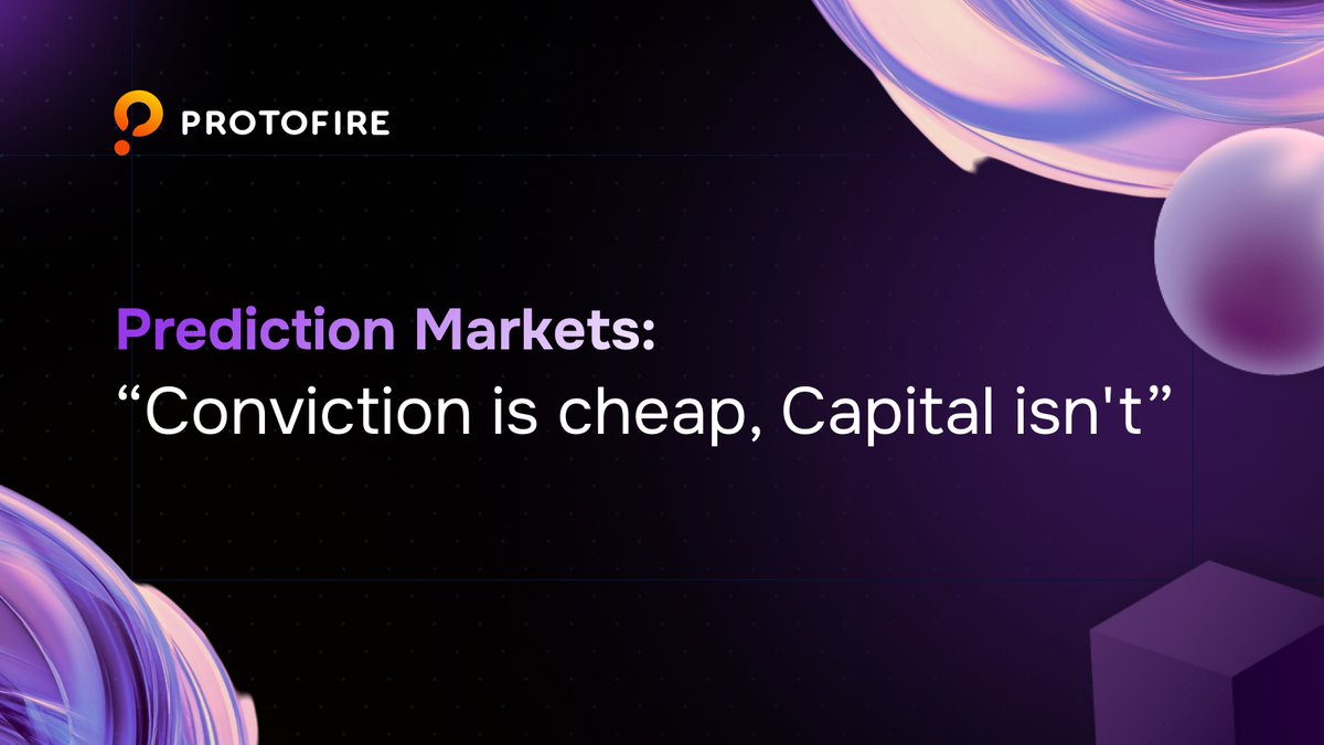 protofire's tweet photo. 1/ On a prediction market, conviction is cheap. Capital isn't.

🧵 https://t.co/pjeKjtUg9g