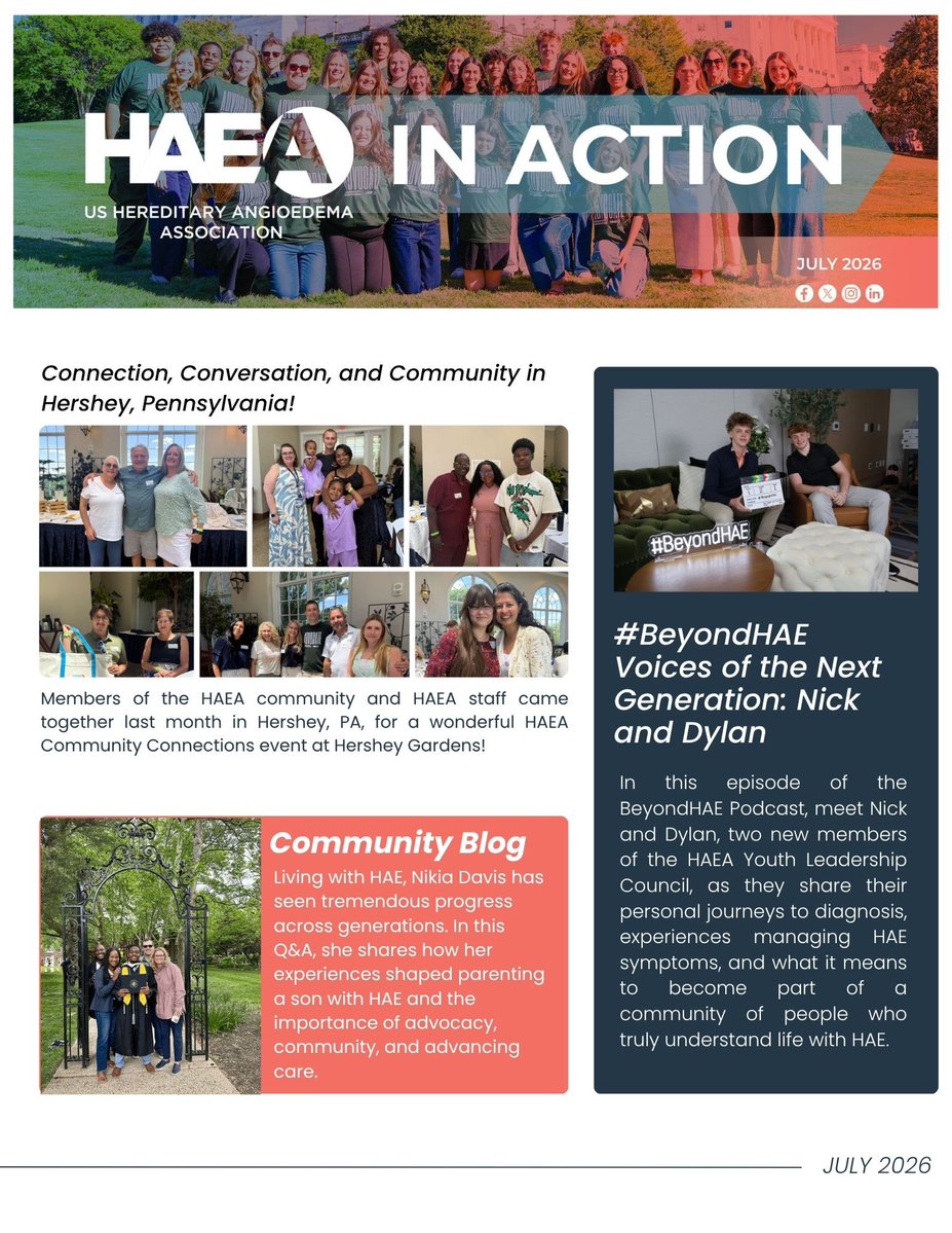 US_HAEA's tweet photo. Did you miss the HAEA in Action July 2026 Newsletter? ๐ฌ
Check it out here: https://t.co/8XxyCgZIjw
#HAEA #HAEAwareness #HAEACommunity #StayConnected https://t.co/nJi5MMRfaR