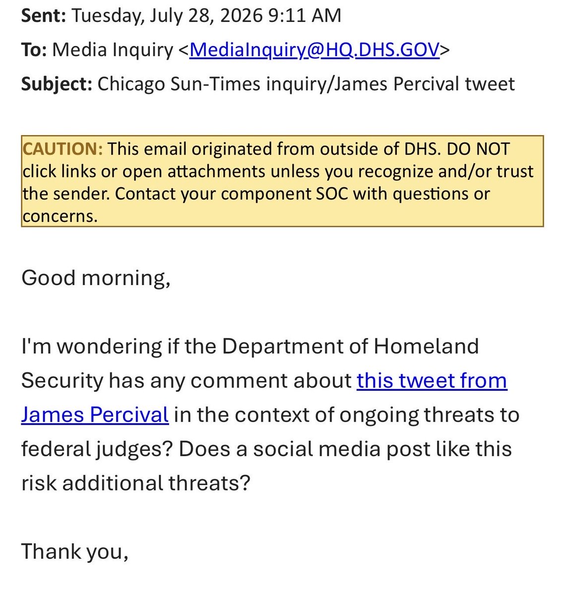 James Percival tweet media