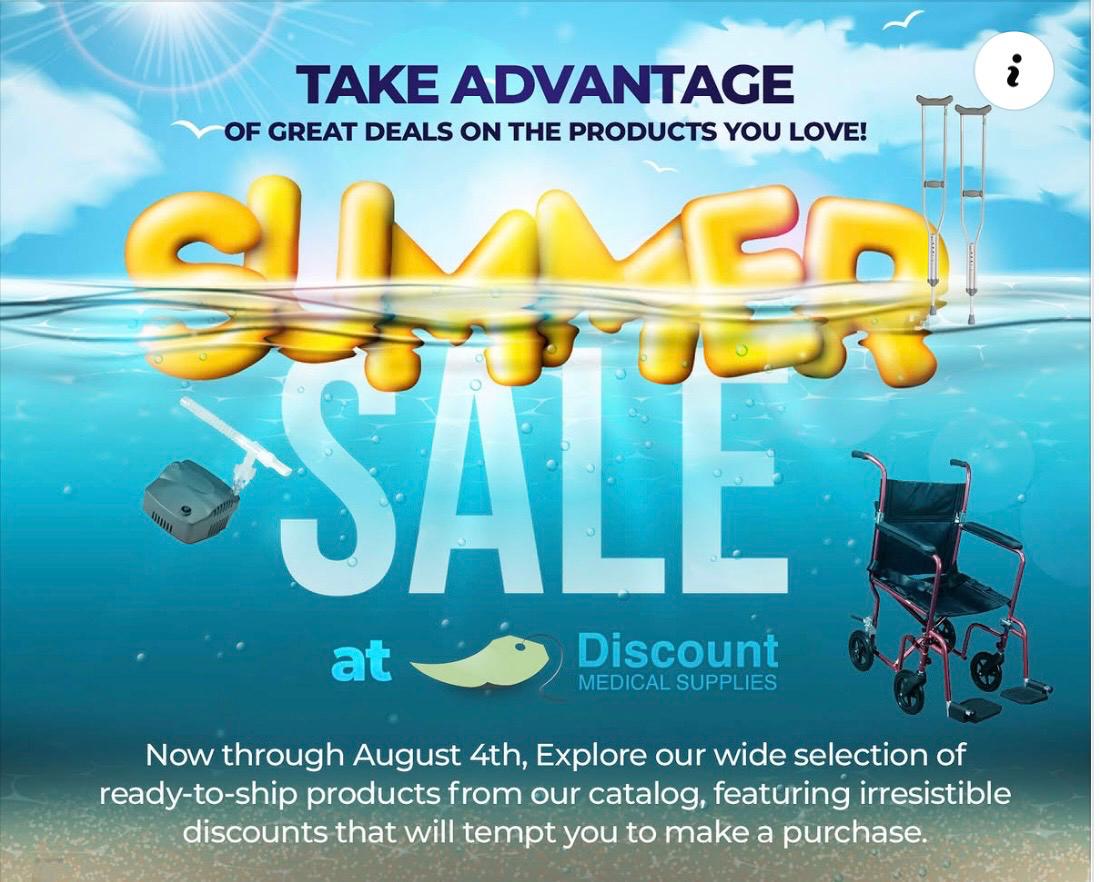 DiscountMedSup's tweet photo. Summer Sale- Great Deals! #medicalsupplies #painrelief #MobilityAid #BathSafety @DiscountMedSup https://t.co/nM3WrHXjwM