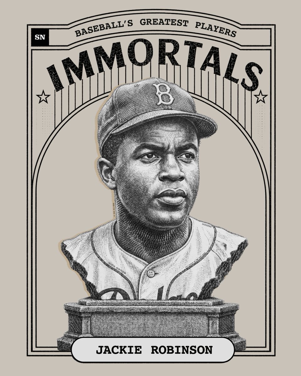 sn_mlb's tweet photo. Baseball's Greatest Players: The Immortals

Jackie Robinson 

"Robinson was the target of racial epithets and flying cleats, of hate letters and death threats, of pitchers throwing at his head and legs, and catchers spitting on his shoes." -Bill Nack https://t.co/6jEw1eCfKp