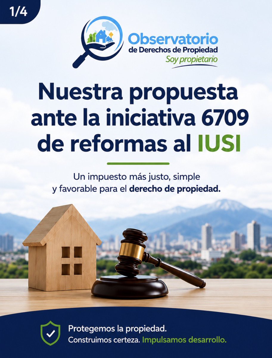 OPropiedadGT's tweet photo. ⚖️ Una verdadera reforma no debe medirse únicamente por la reducción de una tasa. Debe garantizar:
✅ Capacidad de pago
✅ Igualdad tributaria
✅ Certeza jurídica
✅ Reglas claras para todos

📑 Desde el Observatorio de Derechos de Propiedad presentamos una propuesta técnica de enmiendas a la Iniciativa 6709 para construir un sistema más justo, simple y predecible, que incentive el cumplimiento voluntario y fortalezca el derecho de propiedad.

👉 Desliza y conoce nuestra propuesta.