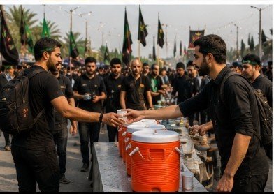 Mahasti1396's tweet photo. هر موکب، داستانی از سخاوت و هر زائر، روایتی از عشق و امید است. کنار هم، این روایت‌ها بزرگ‌ترین اجتماع مردمی جهان را به نمادی از خدمت و همدلی تبدیل کرده‌اند
#یا_لثارات_الحسین 
#رستاخیز_امت https://t.co/C1wSjCb93b