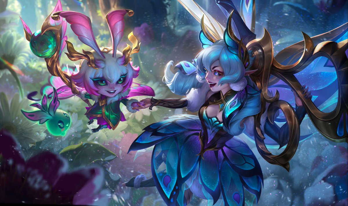 LeagueOfLegends's tweet photo. Seasons come and go, but the power of the Unseelie Court endures 🧚

Faerie Court Gwen, Lulu, and Bel’Veth are available on Patch 26.16. https://t.co/oZG5LsYOka